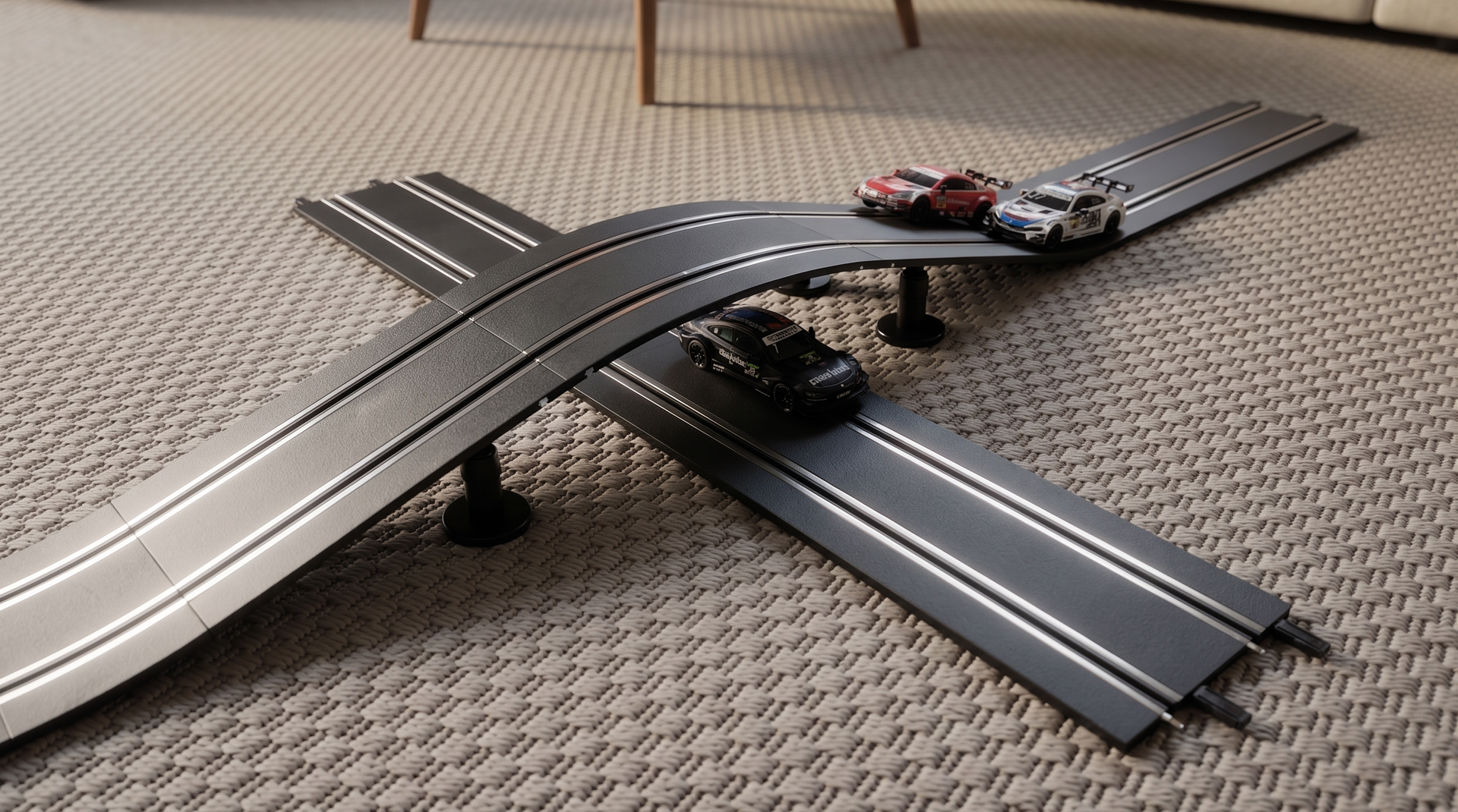 Carrera Überfahrt mit alternativem Aufbau